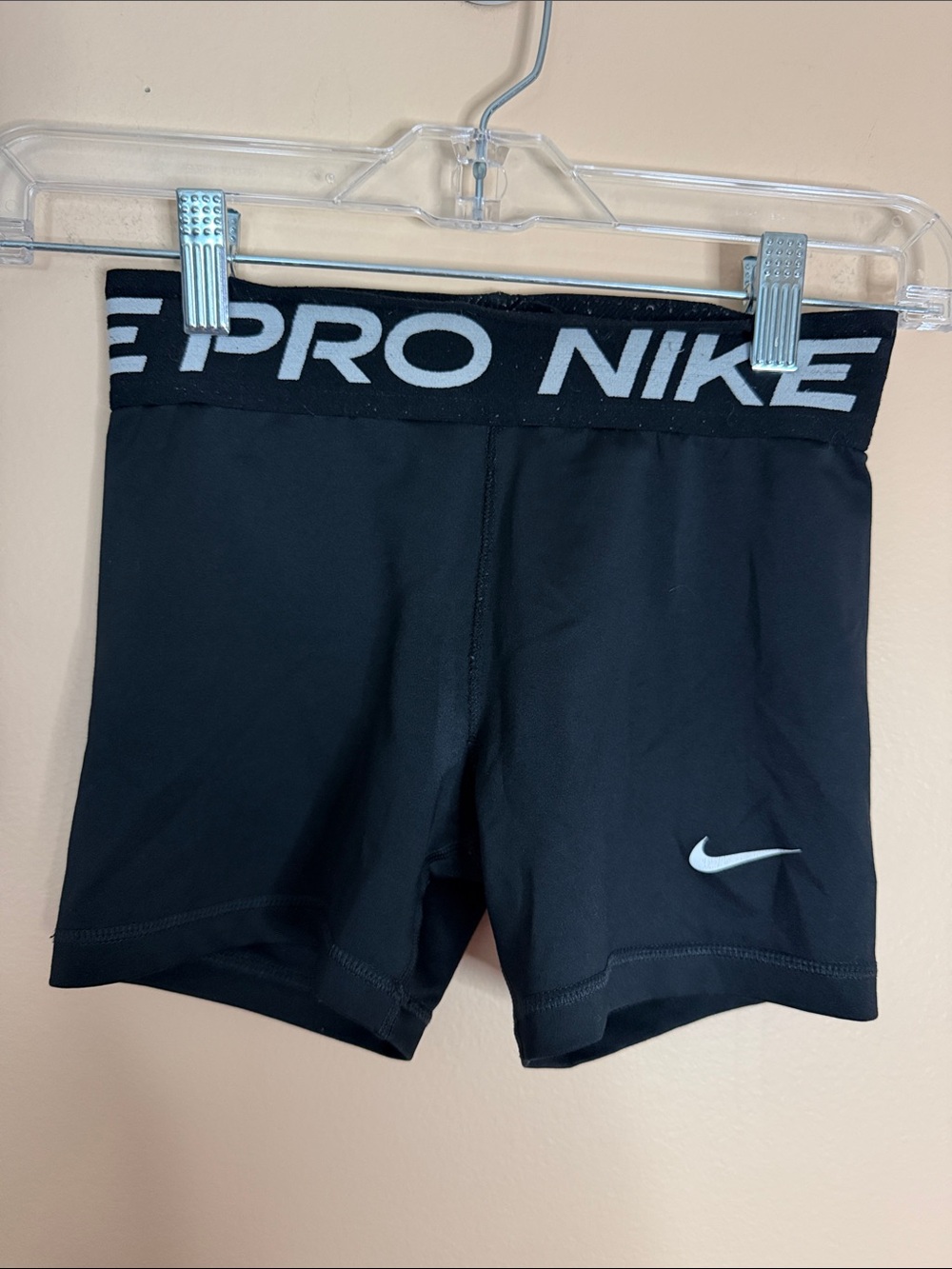 Nike Black Pro Compression Shorts with White Swoosh